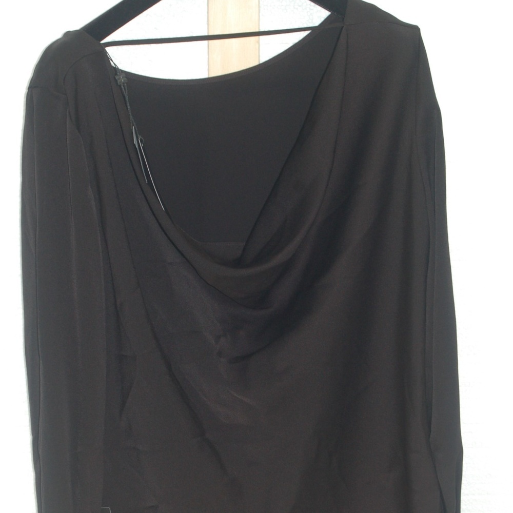 BCBG MAXAZRIA WOMEN'S BLACK SHOULDER BLOUSE
